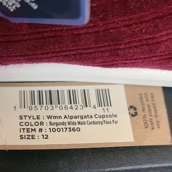 Toms Women's Deep Red Corduroy Loafers - Picture 4 of 6